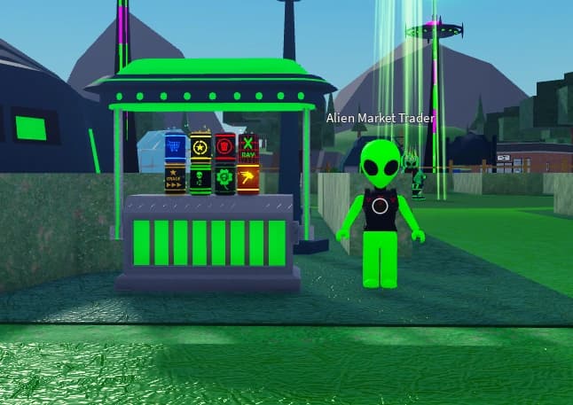 Alien Market Trader NPC in Storage Hunters Open World